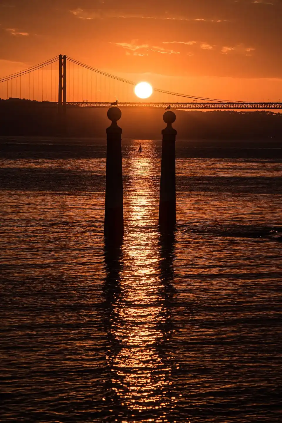 Coucher de soleil au Cais das Colunas, Lisbonne